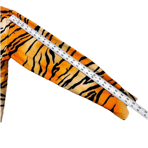 Retro Rifle Shirt Men Medium Orange Black Tiger Animal Print Hunting Safari - Picture 11 of 11